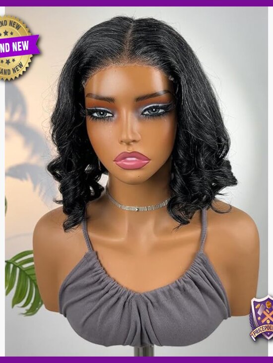 12 Inch Human Hair Loose Body Wave Glueless Wig with HD Lace Closure